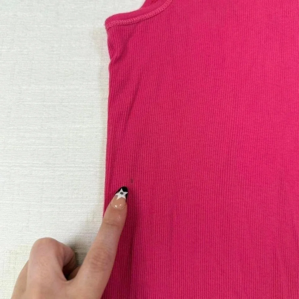 Y2K Abercrombie Kids Pink‎ Ribbed Tank Top Mall girl M 2000s Abercrombie